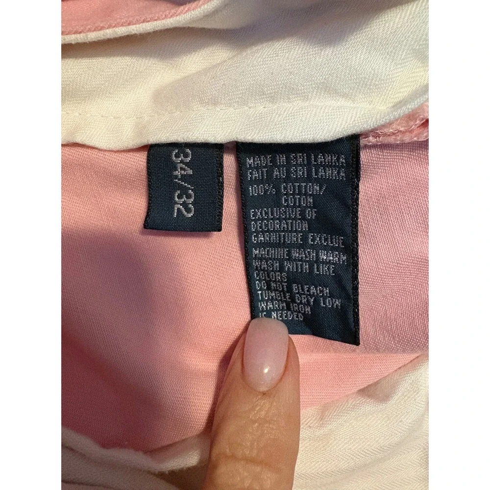 Polo Ralph Lauren Preston Pant Pink Cotton Chino Flat Front Men Size‎ 34x31.5